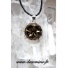 Pendentif quartz fume mont blanc fleur