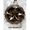 Pendentif quartz fume mont blanc fleur