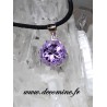 Pendentif amethyste rose de france rond etoile