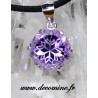 Pendentif amethyste rose de france rond etoile