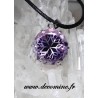 Pendentif amethyste rose de france rond etoile