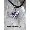 Pendentif amethyste rose de france hexagone etoile