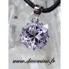 Pendentif amethyste rose de france hexagonale etoile