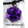 Pendentif amethyste hexagonale etoile poli depoli