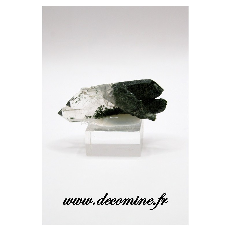 cristal bitermine de quartz a ame et chlorite du Mt Blanc